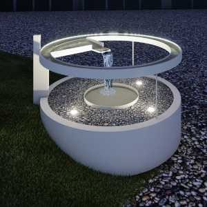 B2G Commercial Water Features, Ring Fountain at Night